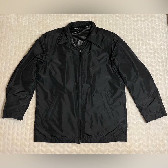GUC- Pronto Uomo Reversible Classic Black Leather Jacket - Picture 6 of 11
